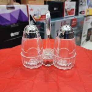 Acrylic Premium Quality New Design Pepper & Salt Shaker With Holder Big Size 1 Set/ Dinning Ware