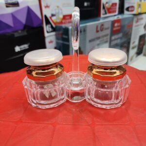 Acrylic Pepper & Salt Shaker With Holder 1 Set/ Dinning Ware